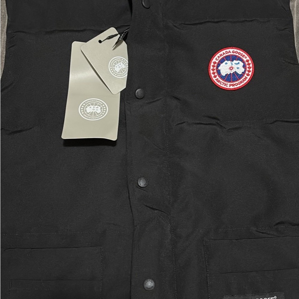 Canada Goose Black Puffer Jacket with Arctic Program Patch